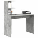 vidaXL Asztal polcokkal Beton Szürke 102 x 50 x 124 cm Faanyag