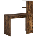 vidaXL Asztal polcokkal Füstölt tölgy 102 x 50 x 124 cm Faanyag
