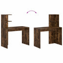 vidaXL Asztal polcokkal Füstölt tölgy 102 x 50 x 124 cm Faanyag