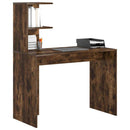 vidaXL Asztal polcokkal Füstölt tölgy 102 x 50 x 124 cm Faanyag