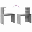 vidaXL Asztal polcokkal Szürke Sonoma 102 x 50 x 124 cm Faanyag