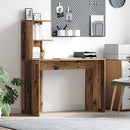vidaXL Asztal polcokkal tárolóval Öreg fa 102 x 50 x 124 cm Faanyag