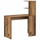 vidaXL Asztal polcokkal tárolóval Öreg fa 102 x 50 x 124 cm Faanyag