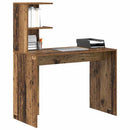 vidaXL Asztal polcokkal tárolóval Öreg fa 102 x 50 x 124 cm Faanyag
