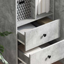 vidaXL Magasfiú fiókkal Beton Szürke 45,5 x 34 x 127 cm