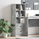 vidaXL Magasfiú fiókkal Beton Szürke 45,5 x 34 x 127 cm