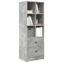 vidaXL Magasfiú fiókkal Beton Szürke 45,5 x 34 x 127 cm