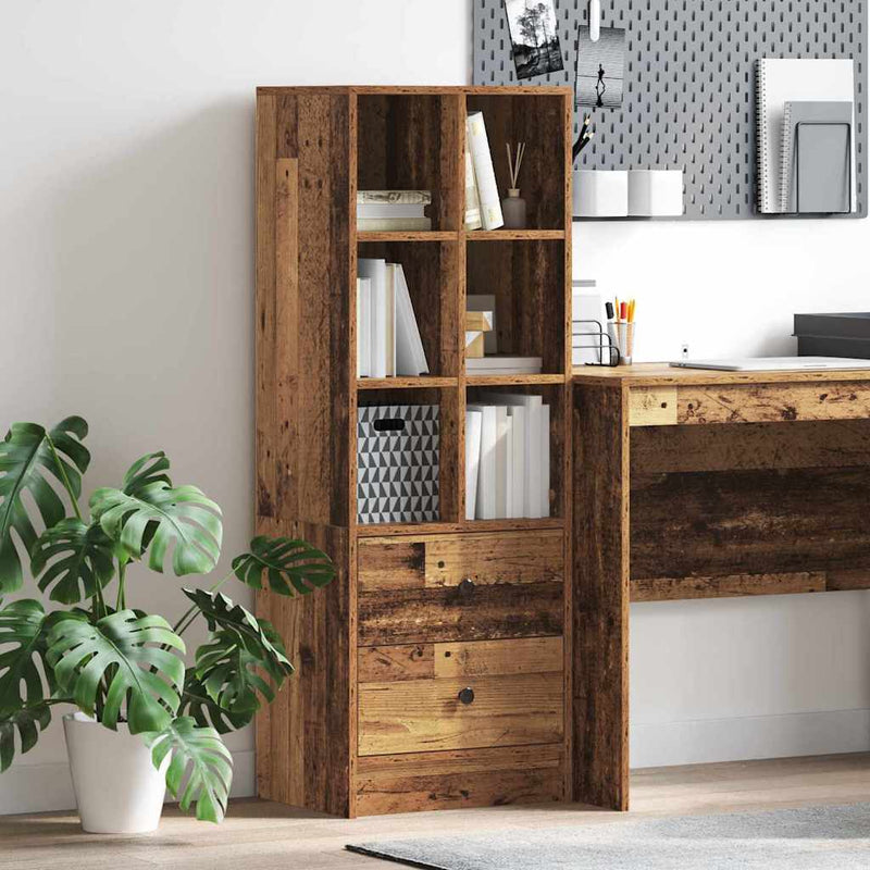 vidaXL Magasfiú fiókkal Régi fa 45.5 x 34 x 127 cm Faanyag
