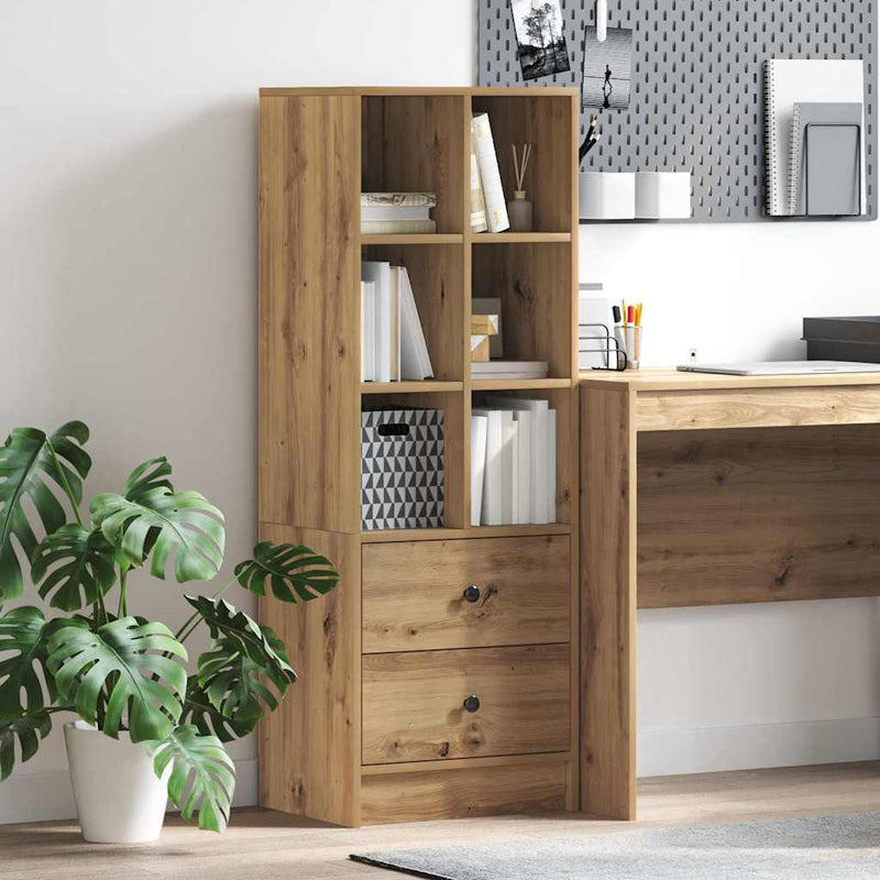 vidaXL Magasfiú fiókkal kézműves tölgy 45.5 x 34 x 127 cm Faanyag