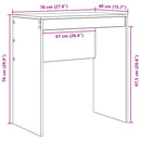 vidaXL Asztal Fehér 70 x 40 x 76 cm
