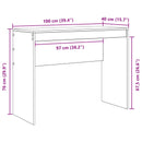 vidaXL Asztal Fehér 100 x 40 x 76 cm