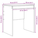 vidaXL Asztal Fehér 70 x 50 x 76 cm