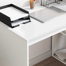 vidaXL Asztal polcokkal tárolóval Fehér 108 x 55 x 103.5 cm Faanyag