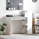 vidaXL Asztal polcokkal tárolóval Fehér 108 x 55 x 103.5 cm Faanyag