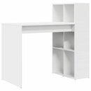 vidaXL Asztal polcokkal tárolóval Fehér 108 x 55 x 103.5 cm Faanyag