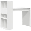 vidaXL Asztal polcokkal tárolóval Fehér 108 x 55 x 103.5 cm Faanyag