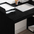 vidaXL Asztal polcokkal Fekete tölgy 108 x 55 x 103.5 cm Faanyag