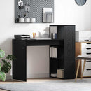 vidaXL Asztal polcokkal Fekete tölgy 108 x 55 x 103.5 cm Faanyag
