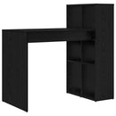 vidaXL Asztal polcokkal Fekete tölgy 108 x 55 x 103.5 cm Faanyag