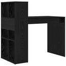 vidaXL Asztal polcokkal Fekete tölgy 108 x 55 x 103.5 cm Faanyag
