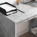 vidaXL Asztal polcokkal Beton Szürke 108 x 55 x 103.5 cm Faanyag