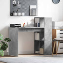 vidaXL Asztal polcokkal Beton Szürke 108 x 55 x 103.5 cm Faanyag