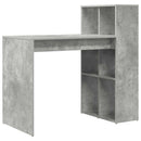 vidaXL Asztal polcokkal Beton Szürke 108 x 55 x 103.5 cm Faanyag