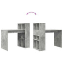 vidaXL Asztal polcokkal Beton Szürke 108 x 55 x 103.5 cm Faanyag