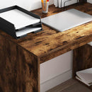 vidaXL Asztal polcokkal Füstölt tölgy 108 x 55 x 103.5 cm Faanyag