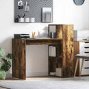 vidaXL Asztal polcokkal Füstölt tölgy 108 x 55 x 103.5 cm Faanyag