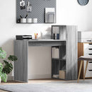 vidaXL Asztal polcokkal Szürke Sonoma 108 x 55 x 103.5 cm Faanyag