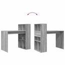 vidaXL Asztal polcokkal Szürke Sonoma 108 x 55 x 103.5 cm Faanyag