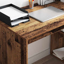 vidaXL Asztal polcokkal tárolóval Öreg fa 108 x 55 x 103.5 cm Faanyag