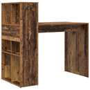 vidaXL Asztal polcokkal tárolóval Öreg fa 108 x 55 x 103.5 cm Faanyag