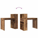 vidaXL Asztal polcokkal tárolóval Öreg fa 108 x 55 x 103.5 cm Faanyag