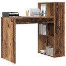 vidaXL Asztal polcokkal tárolóval Öreg fa 108 x 55 x 103.5 cm Faanyag