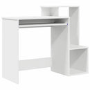 vidaXL Asztal fiókkal polcokkal Fehér 106 x 41 x 88.5 cm Faanyag