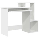 vidaXL Asztal fiókkal polcokkal Fehér 106 x 41 x 88.5 cm Faanyag