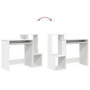 vidaXL Asztal fiókkal polcokkal Fehér 106 x 41 x 88.5 cm Faanyag