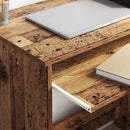 vidaXL Asztal fiókkal polcokkal Öreg fa 106 x 41 x 88.5 cm Faanyag
