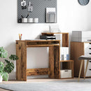 vidaXL Asztal fiókkal polcokkal Öreg fa 106 x 41 x 88.5 cm Faanyag