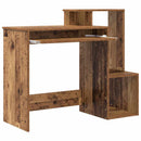 vidaXL Asztal fiókkal polcokkal Öreg fa 106 x 41 x 88.5 cm Faanyag