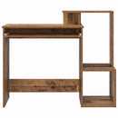vidaXL Asztal fiókkal polcokkal Öreg fa 106 x 41 x 88.5 cm Faanyag
