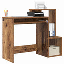vidaXL Asztal fiókkal polcokkal Öreg fa 106 x 41 x 88.5 cm Faanyag