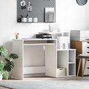 vidaXL Asztal fiókkal polcokkal Fehér 120,5 x 44 x 88,5 cm Faanyag
