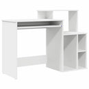 vidaXL Asztal fiókkal polcokkal Fehér 120,5 x 44 x 88,5 cm Faanyag