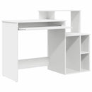 vidaXL Asztal fiókkal polcokkal Fehér 120,5 x 44 x 88,5 cm Faanyag
