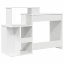 vidaXL Asztal fiókkal polcokkal Fehér 120,5 x 44 x 88,5 cm Faanyag