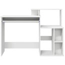 vidaXL Asztal fiókkal polcokkal Fehér 120,5 x 44 x 88,5 cm Faanyag