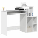 vidaXL Asztal fiókkal polcokkal Fehér 120,5 x 44 x 88,5 cm Faanyag